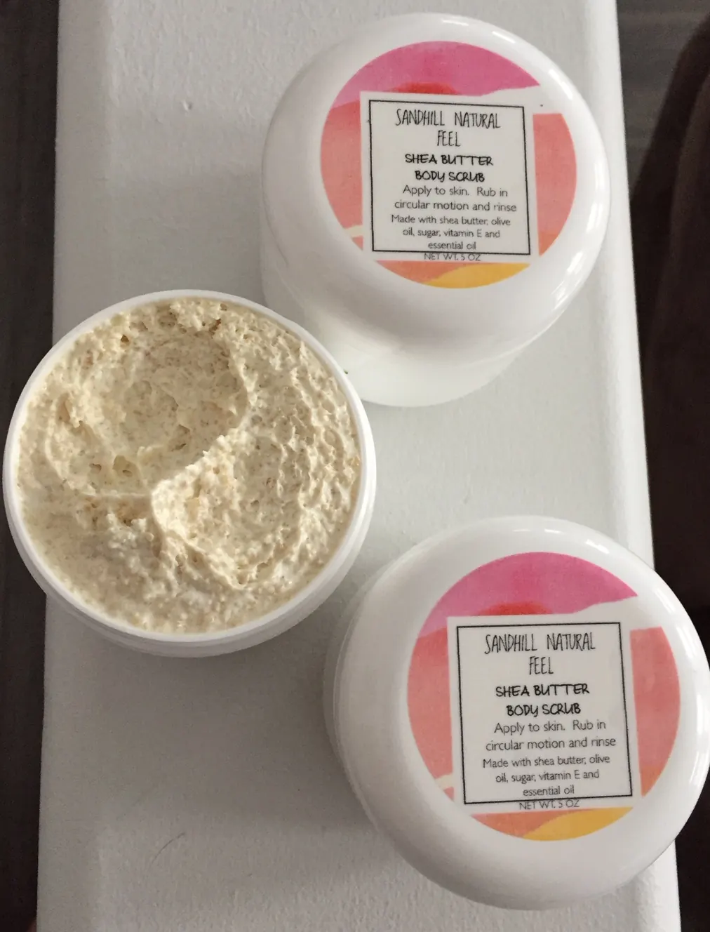 Natural body scrub in a jar