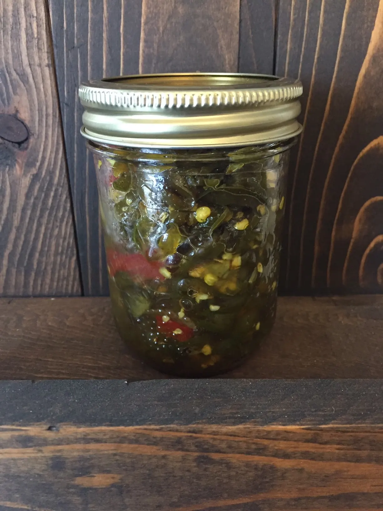 Jars of candied jalapeños
